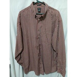 Vintage NorthCrest Shirt Mens Extra Large Tall Red Check Plaid Button Down